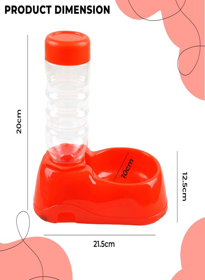 DaKos Resin Pet Dog Puppy Cat Kitten Automatic Water Dispenser Food Dish Bowl Feeder Bottle (Red),22.9 cm,H_7.1 cm,W_19.1 cm - Image 3